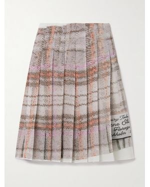 Acne Studios Pleated Printed Crepe De Chine Skirt - Multicolour