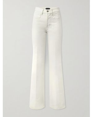 Tom Ford Mid-Rise Flared Denim Jeans - White