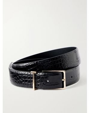 Tom Ford Croc-Effect Leather Belt - Black