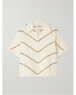 Alix Of Bohemia Stevie Studded Wool-Twill Shirt - Natural