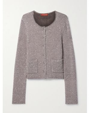 Altuzarra Welles Sequin-Embellished Knitted Cardigan - Grey