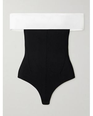 Galvan London Aria Stretch-Knit Bodysuit - Black