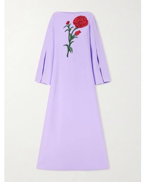 Carolina Herrera Embellished Jersey Gown - Purple