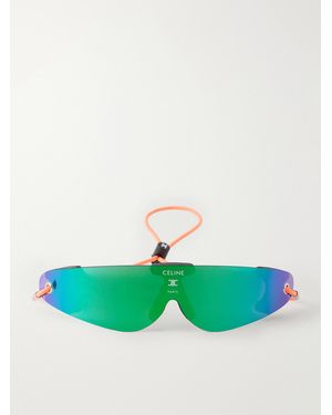 Celine Runner Shield-Style Injection Sunglasses - Green