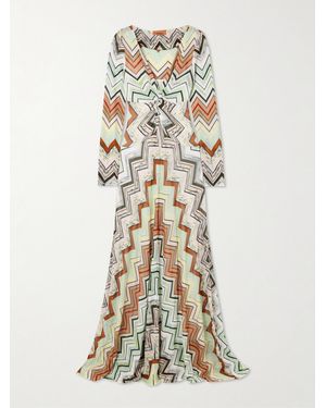 Missoni Striped Crochet-Knit Maxi Dress - Multicolour