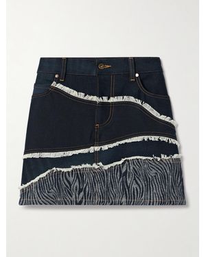 Ahluwalia Mini-Jupe En Jean Recyclé Effilé - Noir