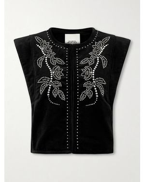 Isabel Marant Poppy Weste Aus Baumwollsamt Mit Nieten - Schwarz