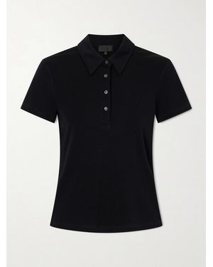 Nili Lotan Trayelle Merino Wool Polo Shirt - Black