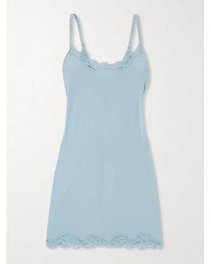 Skims Fits Everybody Lace-Trimmed Stretch Slip Dress - Blue
