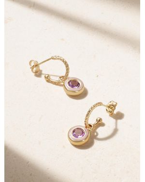 Alison Lou Madison 14-Karat, Laboratory-Grown Amethyst And Enamel Earrings - Natural