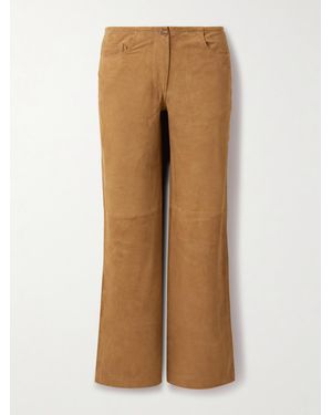 La Ligne Jenny Suede Wide-Leg Pants - Natural