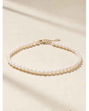 Mateo Not Your Mother's Fußkettchen Aus Perlen Mit Details Aus 14 Karat - Natur