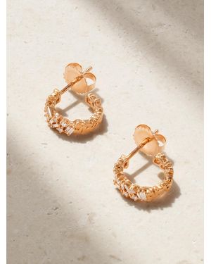 Suzanne Kalan 18-Karat Rose Diamond Hoop Earrings - Natural