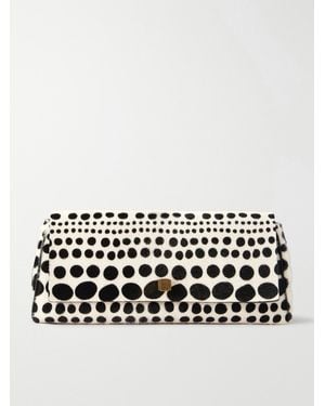 KHAITE Audrey Polka-Dot Calf Hair Clutch Bag - Black