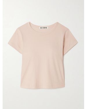 ÉTERNE Baby Tee Cropped Cotton And Modal-Blend Jersey T-Shirt - Natural