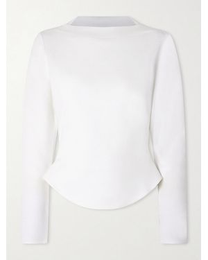 Alaïa Asymmetric Cotton-Blend Jersey Top - White