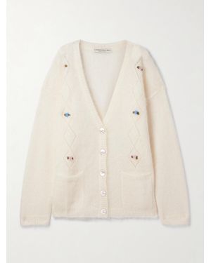 Alessandra Rich Cardigan Aus Einer Mohairmischung - Natur