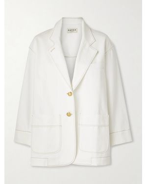 Maison Mayle James Oversized Denim Blazer - White