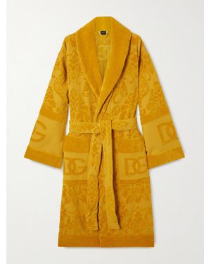 Dolce & Gabbana Morgenmantel Aus Baumwollfrottee - Gelb