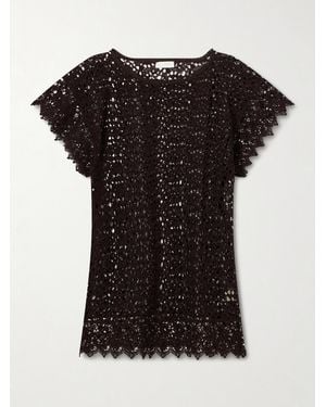 Suzie Kondi Kristina Crocheted Cotton Mini Dress - Black