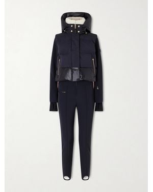 Bogner Ulla 2In1 Hooded Plush-Trimmed Padded Quilted Ski Suit - Blue