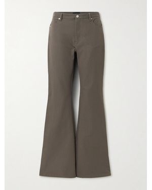 JOSEPH Bond Stretch-Twill Flared Trousers - Grey