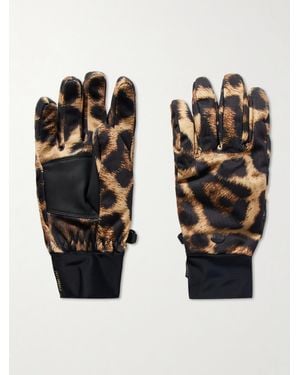 Goldbergh Softy Padded Jaguar-Print Ski Gloves - Black
