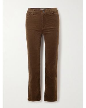FRAME Pantalon Évasé En Velours De Coton Mélangé Côtelé - Marron