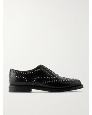 Church's Burwood Met Studded Glossed-Leather Brogues - Black