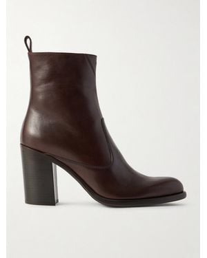 Chloé Phoenix Leather Ankle Boots - Brown
