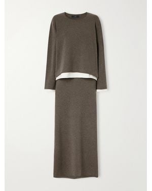 arch4 Mirella Cashmere Sweater And Midi Skirt Set - Natural