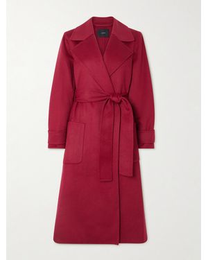JOSEPH Arline Belted Wool And Cashmere-Blend Coat - Red