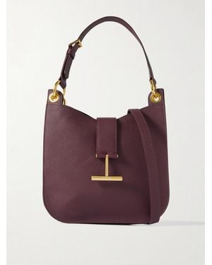 Tom Ford Tara Kleine Schultertasche Aus Strukturiertem Leder - Lila