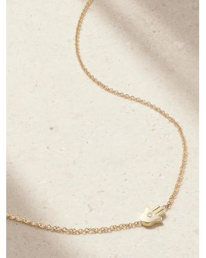 Jennifer Meyer Mini Hamsa 18-Karat Diamond Necklace - Metallic