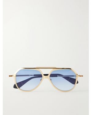 Jacques Marie Mage Lou Lou De La Falaise Louise Aviator-Style Titanium Sunglasses - Blue