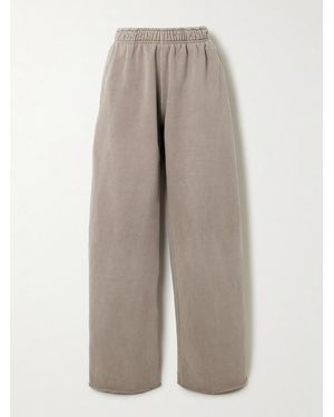 SLVRLAKE Denim Cotton-Jersey Wide-Leg Track Pants - Gray