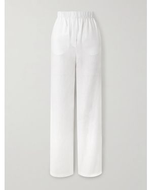 Loro Piana Valerio Linen Wide-Leg Trousers - White
