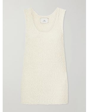 The Elder Statesman Ella Silk, Cashmere And Linen-Blend Tank - White