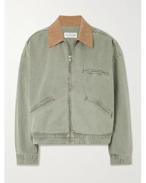 SLVRLAKE Denim Camden Garage Jacke Aus Baumwoll-Canvas Mit Cordbesatz - Grün
