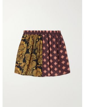 Donde Esteban Estrellitas Printed Crepe Shorts - Brown