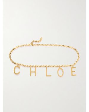 Chloé Embellished-Tone Chain Belt - Natural