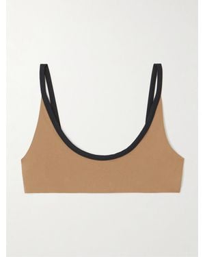Marysia Swim Calacatta Two-Tone Bikini Top - Natural