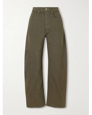 Mother The Half Pipe Flood High-Rise Wide-Leg Jeans - Green