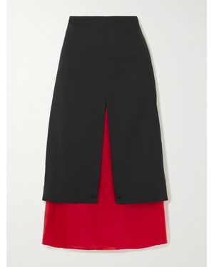 Rohe Layered Wool And Chiffon Midi Skirt