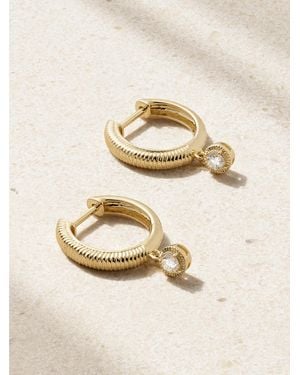 STONE AND STRAND Cyndi 14-Karat Diamond Hoop Earrings - Natural