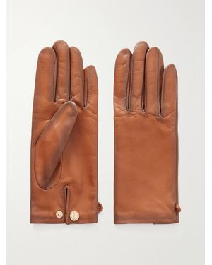 Agnelle Olga Leather Gloves - Brown