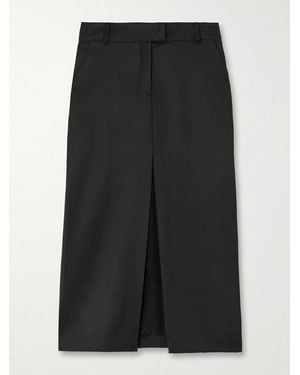 Johanna Ortiz Net Sustain Defensa Noble Wool-Twill Midi Skirt - Black