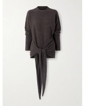 Maygel Coronel Mistral Draped Cotton-Blend Bouclé Sweater - Black