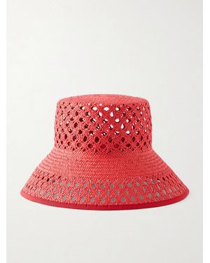 Max Mara Raffia Bucket Hat - Red