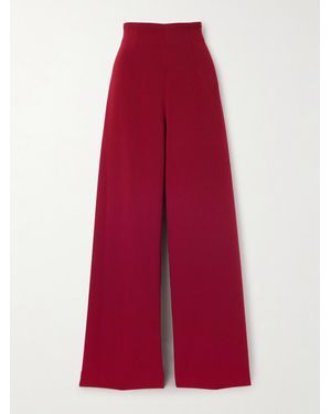 Sergio Hudson Crepe Wide-Leg Trousers - Red